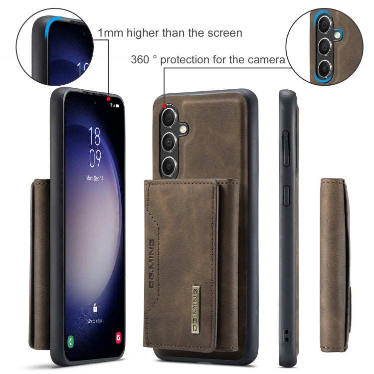 For Samsung Galaxy A55 5G DG.MING M2 Series 3-Fold Multi Card Bag + Magnetic Phone Case(Coffee) - Galaxy Phone Cases by DG.MING | Online Shopping UK | buy2fix