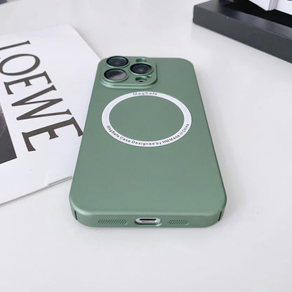 For iPhone 13 Pro Magsafe Magnetic PC Shockproof Phone Case With Camera Lens(Green) - iPhone 13 Pro Cases by buy2fix | Online Shopping UK | buy2fix