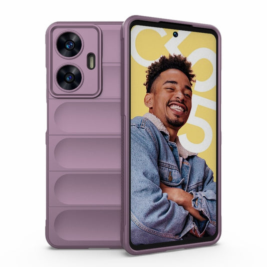 For Realme C55 4G Magic Shield TPU + Flannel Phone Case(Purple) - Realme Cases by buy2fix | Online Shopping UK | buy2fix