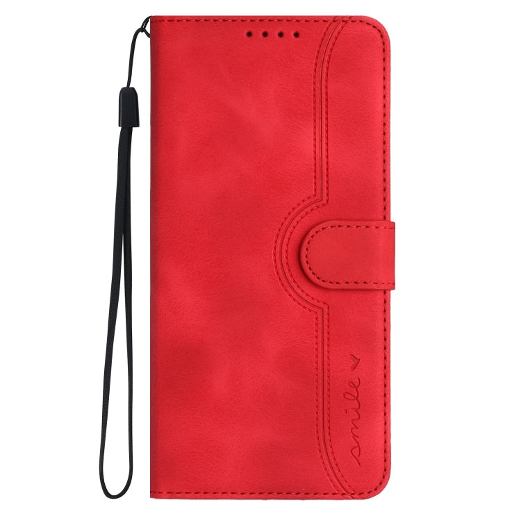 For Xiaomi Redmi 13C Heart Pattern Skin Feel Leather Phone Case(Red) - 13C Cases by buy2fix | Online Shopping UK | buy2fix