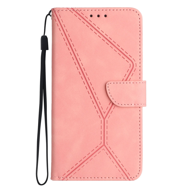 For Motorola Moto G Play 5G 2024 Stitching Embossed Leather Phone Case(Pink) - Motorola Cases by buy2fix | Online Shopping UK | buy2fix