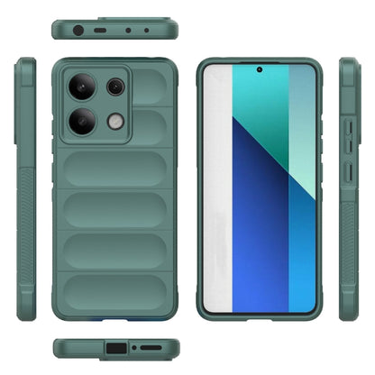 For Xiaomi Redmi Note 13 4G Global Magic Shield TPU + Flannel Phone Case(Dark Green) - Note 13 Cases by buy2fix | Online Shopping UK | buy2fix
