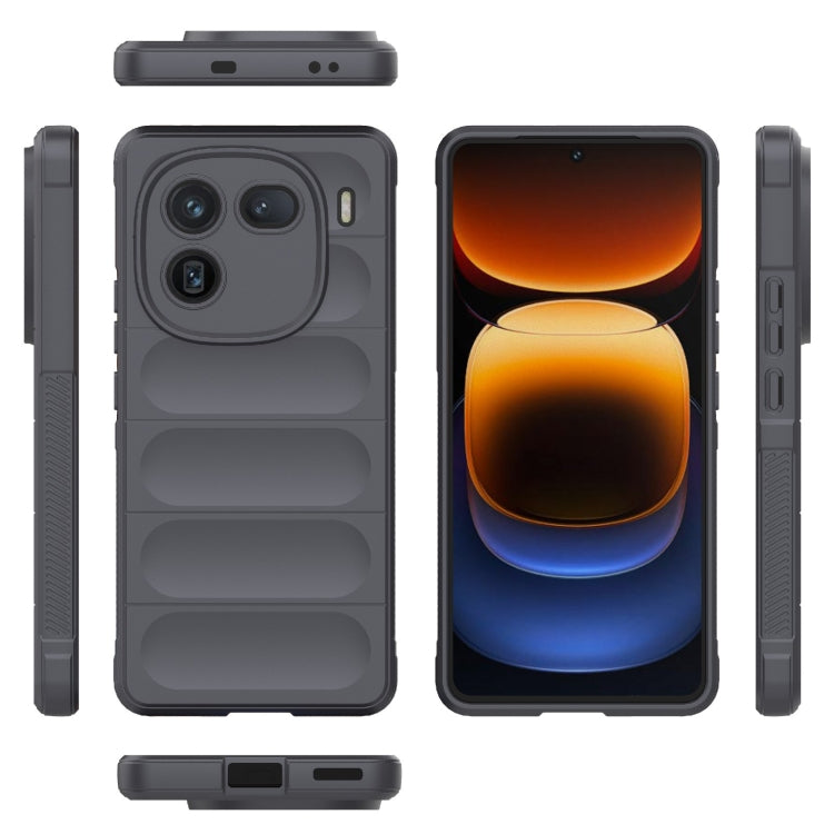 For vivo iQOO 12 5G Magic Shield TPU + Flannel Phone Case(Dark Grey) - iQOO 12 Cases by buy2fix | Online Shopping UK | buy2fix