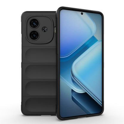 For vivo iQOO Z9 Turbo 5G Magic Shield TPU + Flannel Phone Case(Black) - vivo Cases by buy2fix | Online Shopping UK | buy2fix