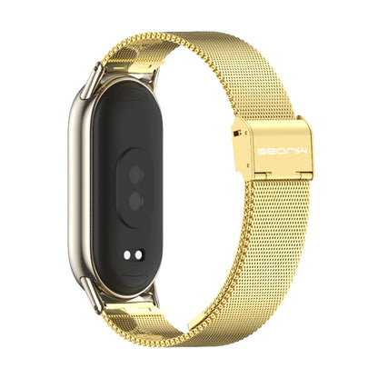 For Xiaomi Mi Band 8 / 9 / 9 NFC Mijobs Milan Buckle Metal Stainless Steel Watch Band(Gold+Light Gold) - Watch Bands by MIJOBS | Online Shopping UK | buy2fix