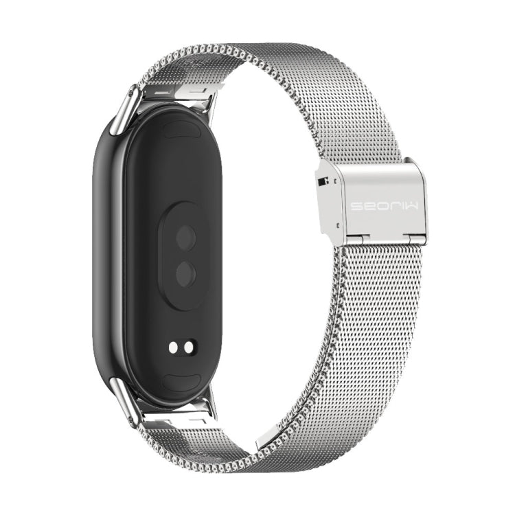 For Xiaomi Mi Band 8 / 9 / 9 NFC Mijobs Milan Buckle Metal Stainless Steel Watch Band(Silver) - Watch Bands by MIJOBS | Online Shopping UK | buy2fix