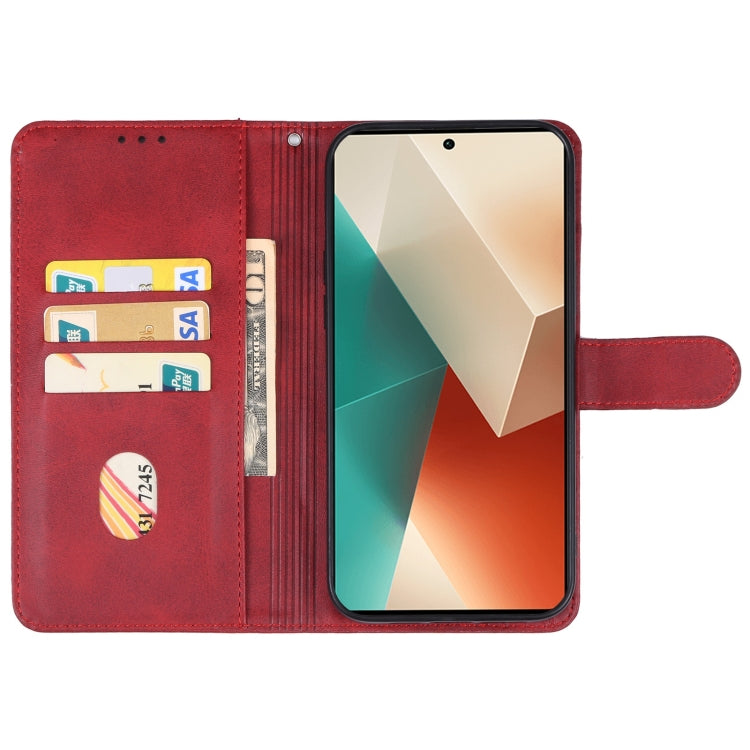 For Xiaomi Redmi Note 13 4G Leather Phone Case(Red) - Note 13 Cases by buy2fix | Online Shopping UK | buy2fix