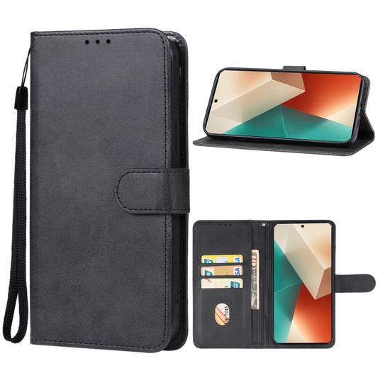 For Xiaomi Redmi Note 13 4G Leather Phone Case(Black) - Note 13 Cases by buy2fix | Online Shopping UK | buy2fix