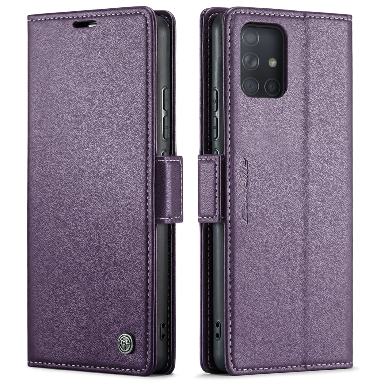 For Samsung Galaxy A71 4G CaseMe 023 Butterfly Buckle Litchi Texture RFID Anti-theft Leather Phone Case(Pearly Purple) - Galaxy Phone Cases by CaseMe | Online Shopping UK | buy2fix