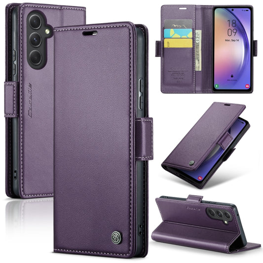 For Samsung Galaxy A54 5G CaseMe 023 Butterfly Buckle Litchi Texture RFID Anti-theft Leather Phone Case(Pearly Purple) - Galaxy Phone Cases by CaseMe | Online Shopping UK | buy2fix