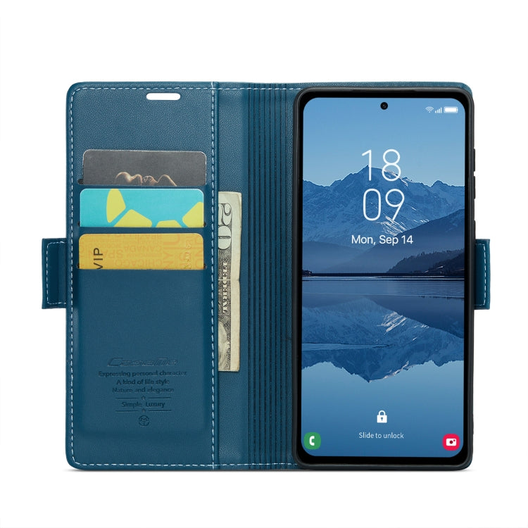 For Samsung Galaxy A55 CaseMe 023 Butterfly Buckle Litchi Texture RFID Anti-theft Leather Phone Case(Blue) - Galaxy Phone Cases by CaseMe | Online Shopping UK | buy2fix