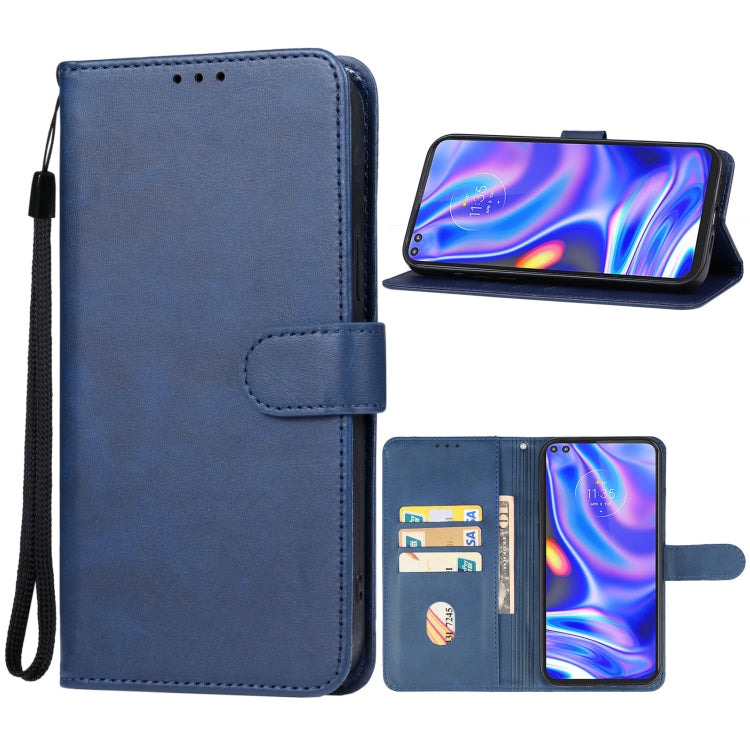 For Motorola One 5G UW Leather Phone Case(Blue) - Motorola Cases by buy2fix | Online Shopping UK | buy2fix