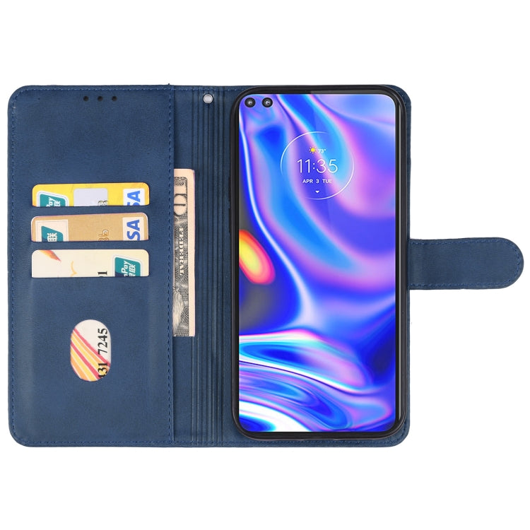 For Motorola One 5G UW Leather Phone Case(Blue) - Motorola Cases by buy2fix | Online Shopping UK | buy2fix