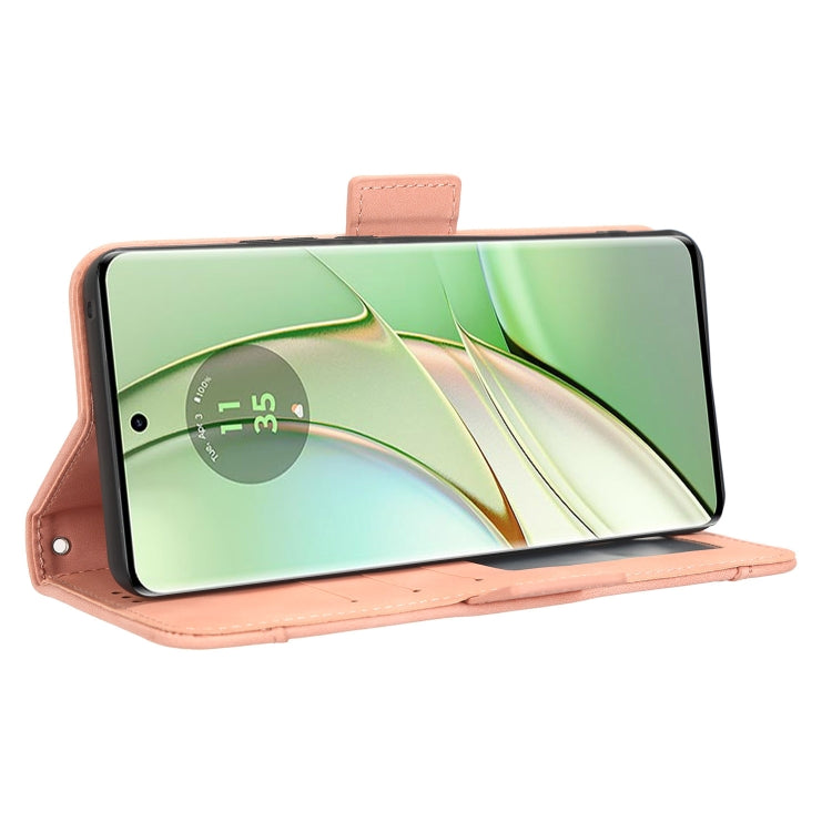 For Motorola Edge 40 Skin Feel Calf Texture Card Slots Leather Phone Case(Pink) - Motorola Cases by buy2fix | Online Shopping UK | buy2fix