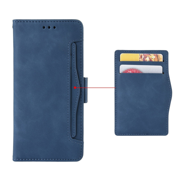 For Motorola Moto G14 4G Skin Feel Calf Texture Card Slots Leather Phone Case(Blue) - Motorola Cases by buy2fix | Online Shopping UK | buy2fix