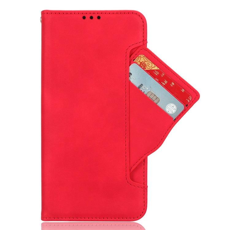 For Motorola Moto G54 5G Skin Feel Calf Texture Card Slots Leather Phone Case(Red) - Motorola Cases by buy2fix | Online Shopping UK | buy2fix