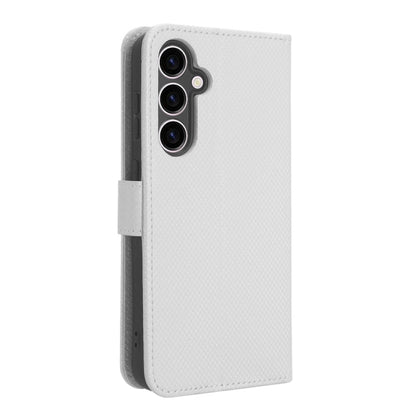 For Samsung Galaxy S23 FE 5G Diamond Texture Leather Phone Case(White) - Galaxy S23 FE 5G Cases by buy2fix | Online Shopping UK | buy2fix