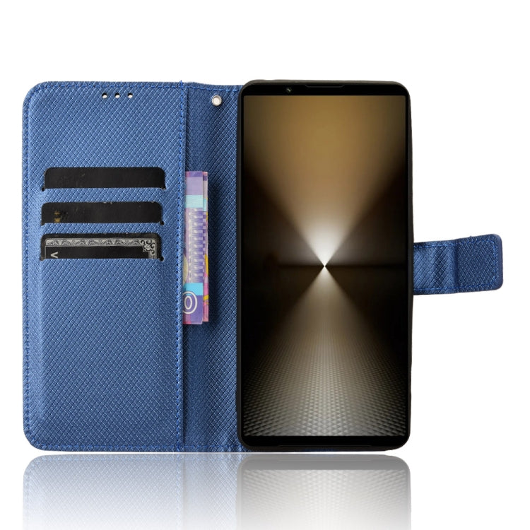 For Sony Xperia 1 VI 2024 Diamond Texture Leather Phone Case(Blue) - Sony Cases by buy2fix | Online Shopping UK | buy2fix