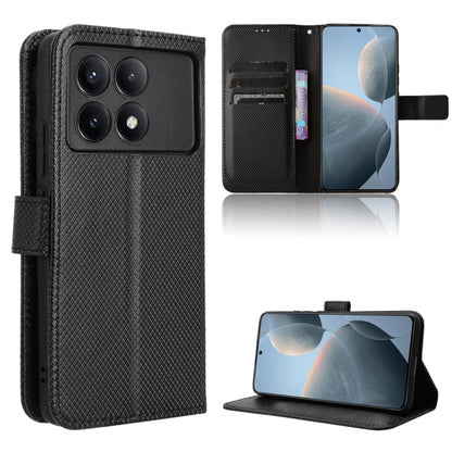 For Xiaomi Redmi K70 / K70 Pro Diamond Texture Leather Phone Case(Black) - K70 Pro Cases by buy2fix | Online Shopping UK | buy2fix