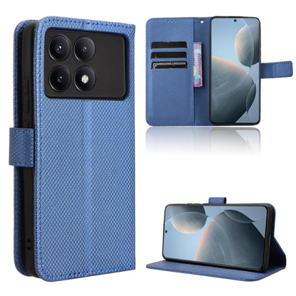 For Xiaomi Redmi K70 / K70 Pro Diamond Texture Leather Phone Case(Blue) - K70 Pro Cases by buy2fix | Online Shopping UK | buy2fix