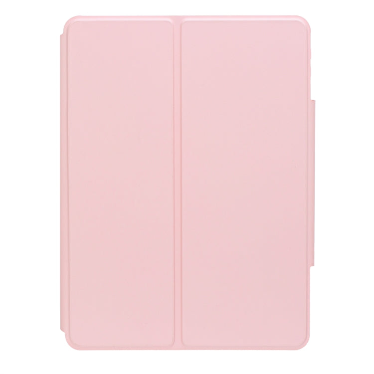 For iPad 10th Gen 10.9 2022 F10BS 360 Rotation Acrylic Transparent Bluetooth Keyboard Leather Case With Backlight(Pink) - Universal by buy2fix | Online Shopping UK | buy2fix