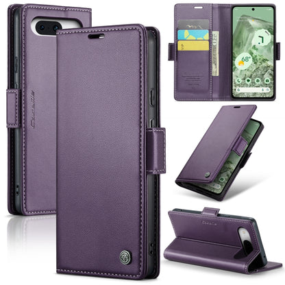 For Google Pixel 8a CaseMe 023 Butterfly Buckle Litchi Texture RFID Anti-theft Leather Phone Case(Pearly Purple) - Google Cases by CaseMe | Online Shopping UK | buy2fix