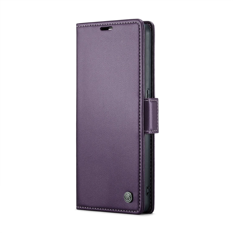 For OPPO Reno8 T 4G CaseMe 023 Butterfly Buckle Litchi Texture RFID Anti-theft Leather Phone Case(Pearly Purple) - OPPO Cases by CaseMe | Online Shopping UK | buy2fix