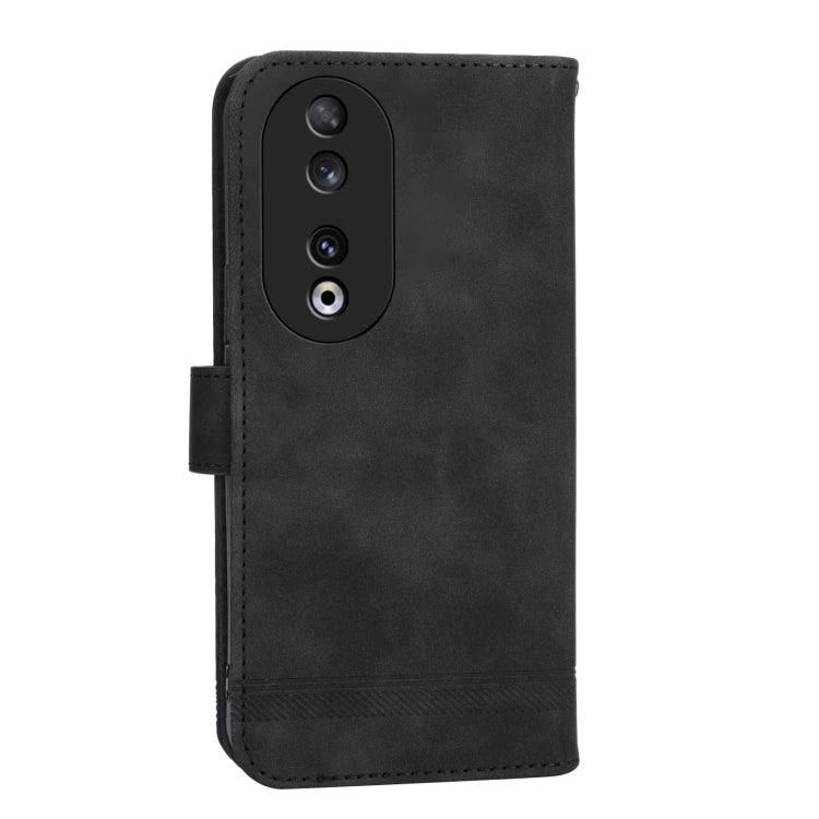 For Honor 90 5G Dierfeng Dream Line TPU + PU Leather Phone Case(Black) - Honor Cases by buy2fix | Online Shopping UK | buy2fix