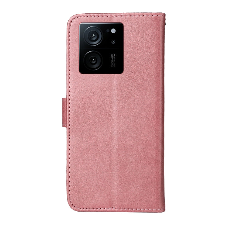 For Xiaomi 13T / Redmi K60 Ultra Classic Calf Texture Flip Leather Phone Case(Rose Gold) - Redmi K60 Ultra Cases by buy2fix | Online Shopping UK | buy2fix