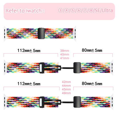 Magnetic Fold Clasp Woven Watch Band For Apple Watch 6 40mm(Rainbow Color) - Watch Bands by buy2fix | Online Shopping UK | buy2fix