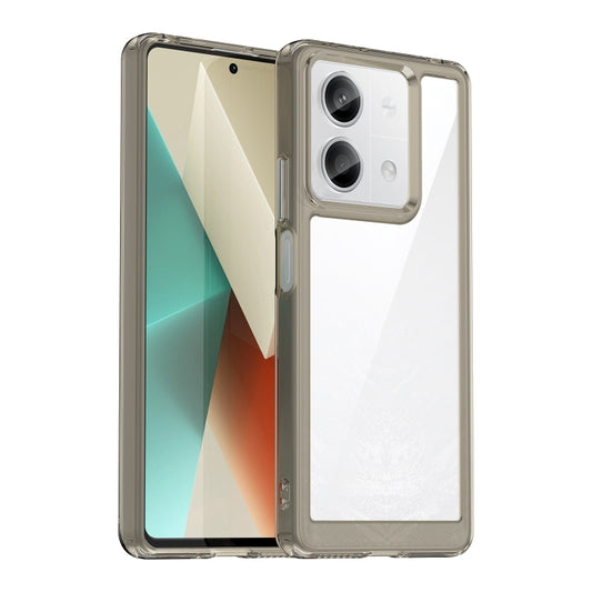 For Xiaomi Redmi Note 13 5G Colorful Series Acrylic Hybrid TPU Phone Case(Transparent Grey) - Note 13 Cases by buy2fix | Online Shopping UK | buy2fix