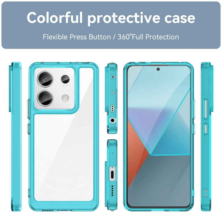 For Xiaomi Redmi Note 13 Pro 5G Colorful Series Acrylic Hybrid TPU Phone Case(Transparent Blue) - Note 13 Pro Cases by buy2fix | Online Shopping UK | buy2fix