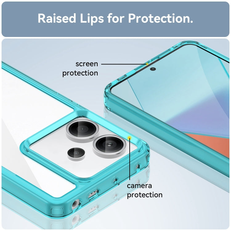 For Xiaomi Redmi Note 13 Pro+ Colorful Series Acrylic Hybrid TPU Phone Case(Transparent Blue) - Note 13 Pro+ Cases by buy2fix | Online Shopping UK | buy2fix