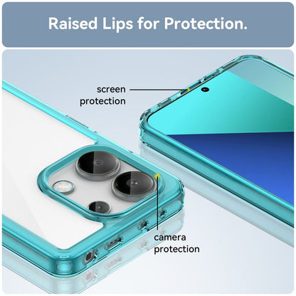 For Xiaomi Redmi Note 13 4G Global Colorful Series Acrylic Hybrid TPU Phone Case(Transparent Blue) - Note 13 Cases by buy2fix | Online Shopping UK | buy2fix