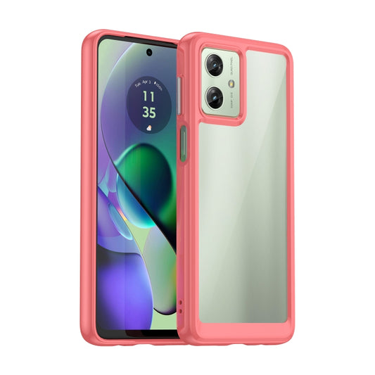 For Motorola Moto G54 Global Colorful Series Acrylic Hybrid TPU Phone Case(Red) - Motorola Cases by buy2fix | Online Shopping UK | buy2fix