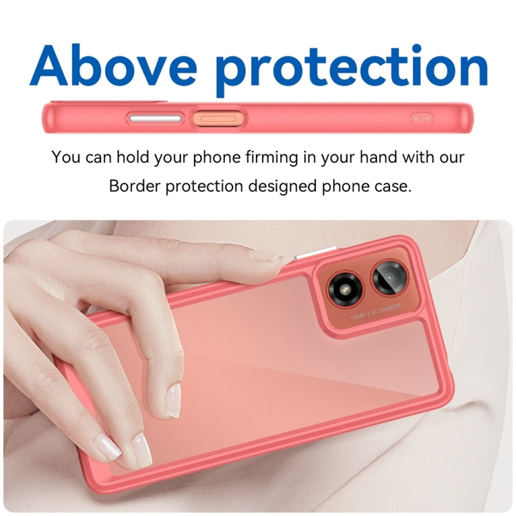 For Motorola Moto G24 Power Colorful Series Acrylic Hybrid TPU Phone Case(Red) - Motorola Cases by buy2fix | Online Shopping UK | buy2fix