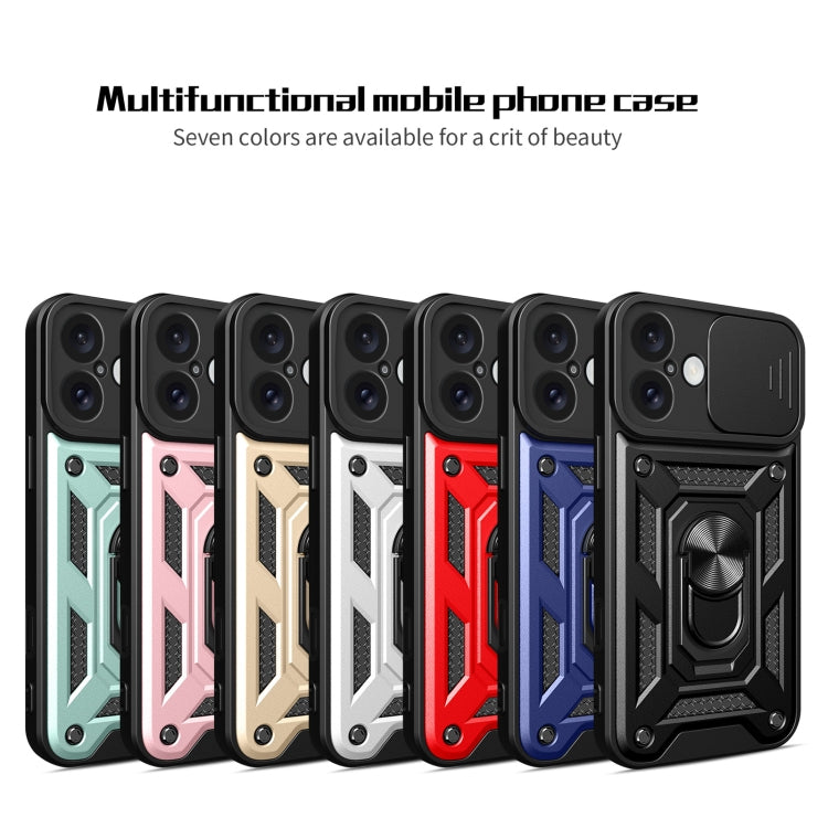 For iPhone 16 Plus Sliding Camera Cover Design TPU+PC Phone Case(Rose Gold) - iPhone 16 Plus Cases by buy2fix | Online Shopping UK | buy2fix