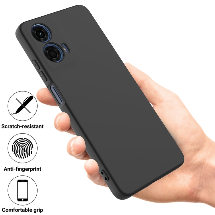 For Motorola Moto G24 Power Pure Color Liquid Silicone Shockproof Phone Case(Black) - Motorola Cases by buy2fix | Online Shopping UK | buy2fix