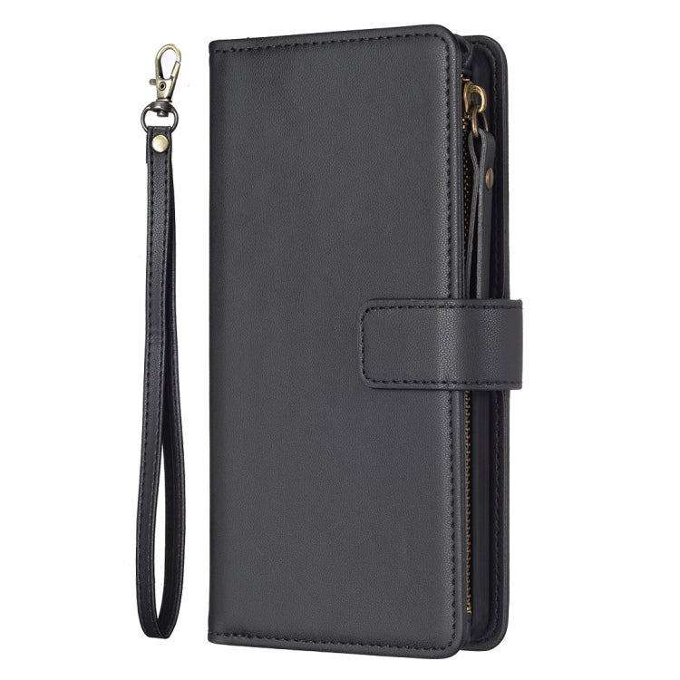 For Samsung Galaxy S23+ 5G 9 Card Slots Zipper Wallet Leather Flip Phone Case(Black) - Galaxy S23+ 5G Cases by buy2fix | Online Shopping UK | buy2fix