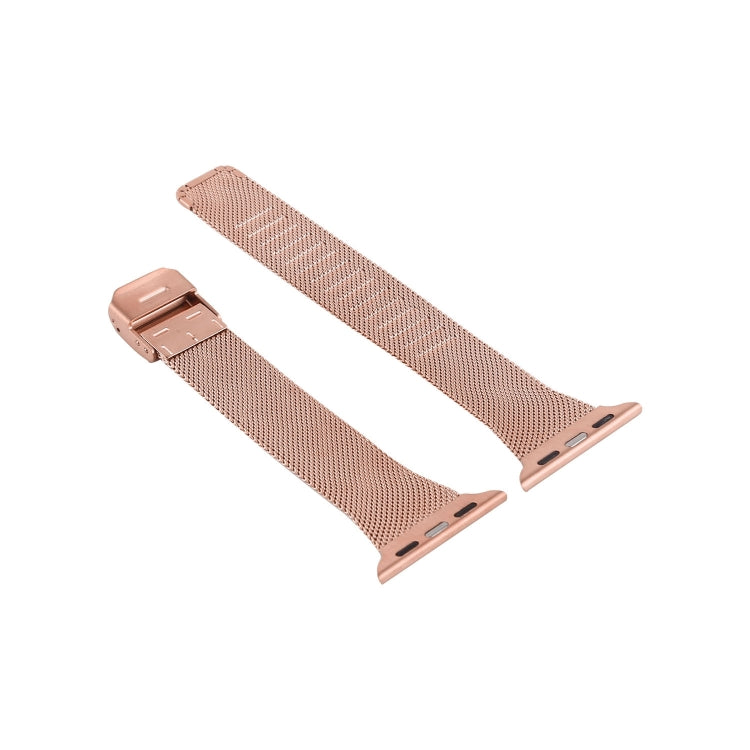 For Apple Watch Series 9&8&7 41mm / SE 3&SE 2&6&SE&5&4 40mm / 3&2&1 38mm Milanese Stainless Steel Watch Band(Rose Pink) - Watch Bands by buy2fix | Online Shopping UK | buy2fix