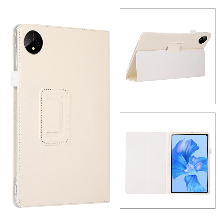 For Huawei MatePad Pro 11 2024 Litchi Texture Leather Tablet Case with Holder(White) - Huawei by buy2fix | Online Shopping UK | buy2fix