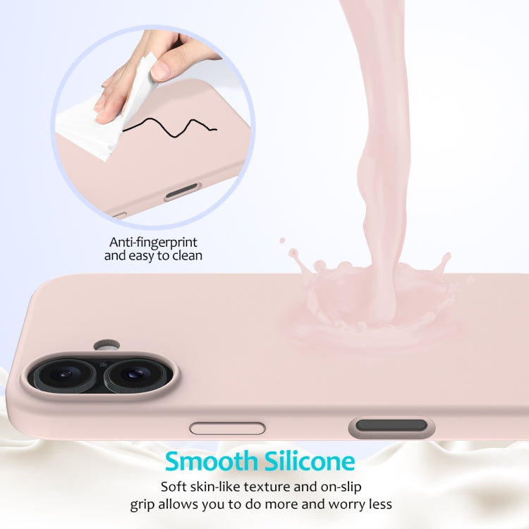 For iPhone 16 Plus Solid Color Silicone Phone Case(Sand Pink) - More iPhone Cases by buy2fix | Online Shopping UK | buy2fix