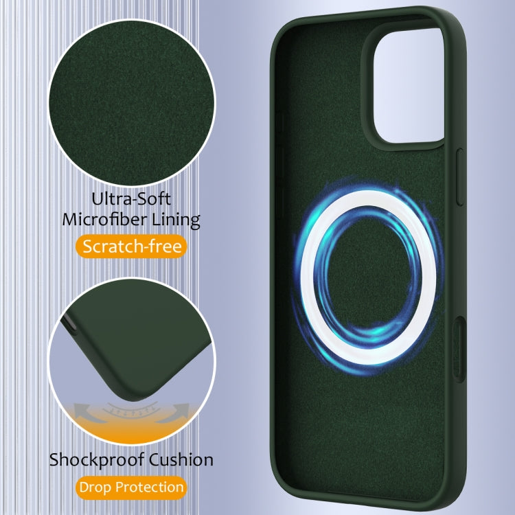 For iPhone 16 Pro Max Shockproof Silicone Magsafe Phone Case(Dark Green) - iPhone 16 Pro Max Cases by buy2fix | Online Shopping UK | buy2fix