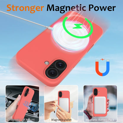 For iPhone 16 Plus Shockproof Silicone Magsafe Phone Case(Pink Orange) - iPhone 16 Plus Cases by buy2fix | Online Shopping UK | buy2fix