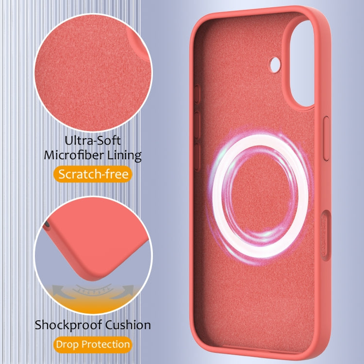 For iPhone 16 Plus Shockproof Silicone Magsafe Phone Case(Pink Orange) - iPhone 16 Plus Cases by buy2fix | Online Shopping UK | buy2fix