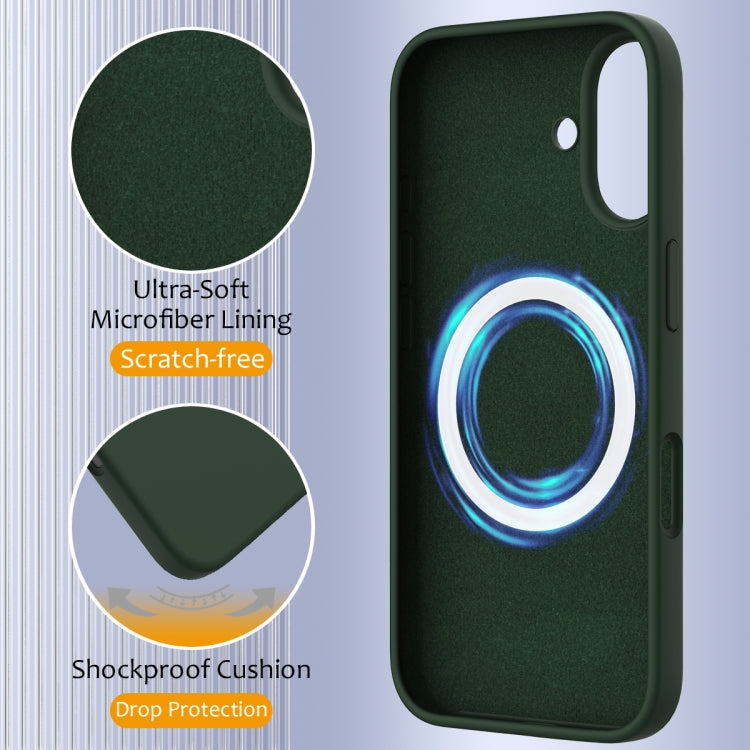 For iPhone 16 Plus Shockproof Silicone Magsafe Phone Case(Dark Green) - iPhone 16 Plus Cases by buy2fix | Online Shopping UK | buy2fix