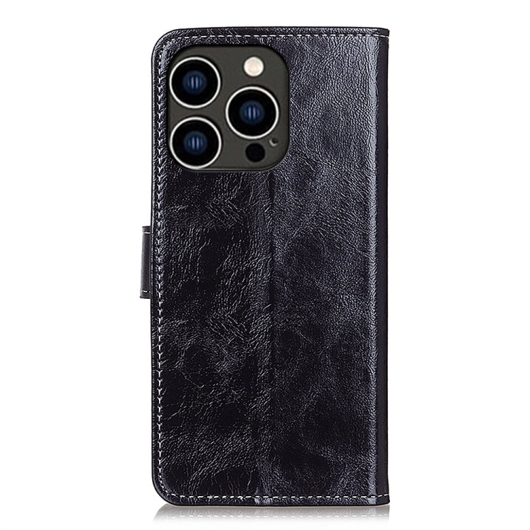 For iPhone 16 Pro Retro Crazy Horse Texture Horizontal Flip Leather Phone Case(Black) - iPhone 16 Pro Cases by buy2fix | Online Shopping UK | buy2fix