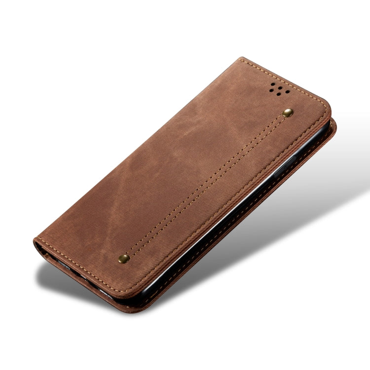 For vivo X100 Pro Denim Texture Flip Leather Phone Case(Brown) - X100 Pro Cases by imak | Online Shopping UK | buy2fix