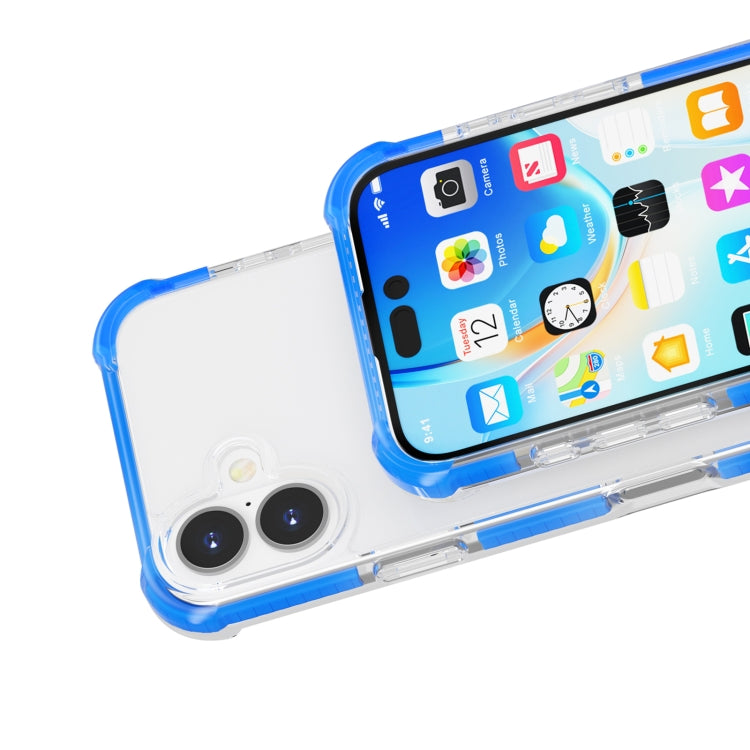 For iPhone 16 Four-corner Shockproof TPU + Acrylic Phone Case(Blue) - iPhone 16 Cases by buy2fix | Online Shopping UK | buy2fix