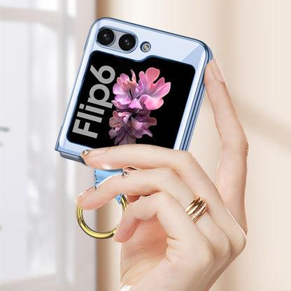 For Samsung Galaxy Z Flip6 GKK Electroplating Phone Case with Ring(Transparent) - Galaxy Z Flip6 5G Cases by GKK | Online Shopping UK | buy2fix